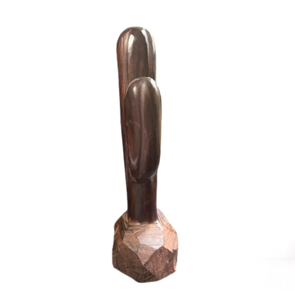Vintage Hand-Carved Ironwood Saguaro Cactus Sculpture